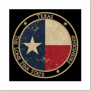 Vintage Texas USA United States of America American State Flag Posters and Art
